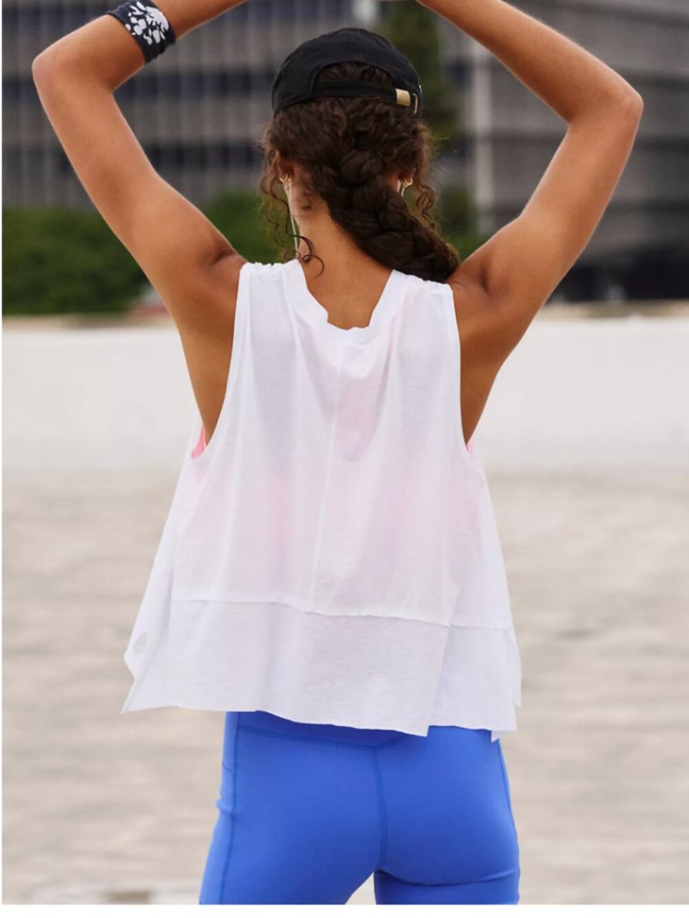 Free People Movement Tempo short sleeve tee white sheer L - Picture 2 of 8